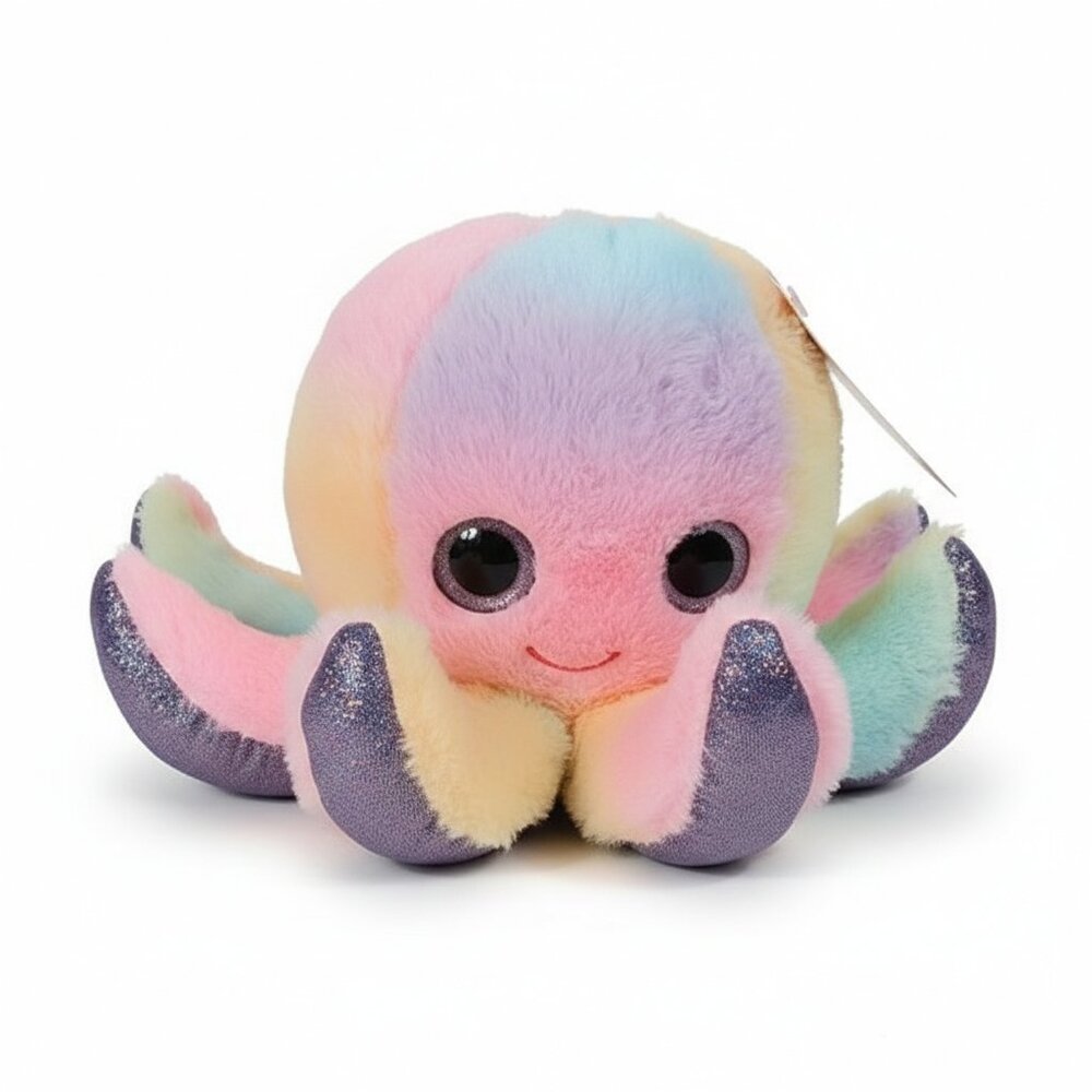 NWT Fiesta Rainbow Sherbet Octopus Plush 7" Stuffed Toy Pastel Pink Blue A005233